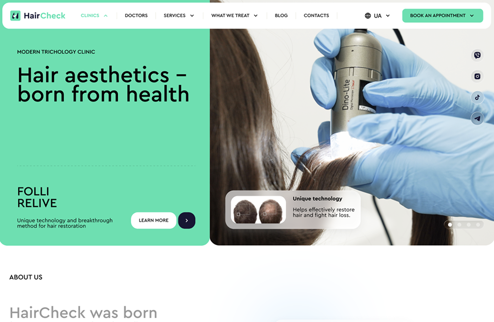 HairCheck clinic website